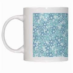 Light Blue Wildflowers White Mugs by SpinnyChairDesigns