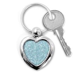 Light Blue Wildflowers Key Chain (heart) by SpinnyChairDesigns