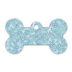 Light Blue Wildflowers Dog Tag Bone (one Side) by SpinnyChairDesigns