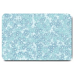 Light Blue Wildflowers Large Doormat  by SpinnyChairDesigns