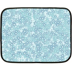 Light Blue Wildflowers Double Sided Fleece Blanket (mini)  by SpinnyChairDesigns