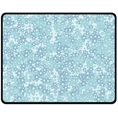 Light Blue Wildflowers Fleece Blanket (medium)  by SpinnyChairDesigns