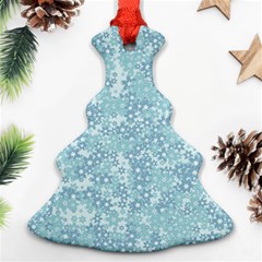 Light Blue Wildflowers Christmas Tree Ornament (two Sides) by SpinnyChairDesigns