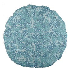 Light Blue Wildflowers Large 18  Premium Round Cushions by SpinnyChairDesigns