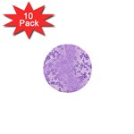 Purple Wildflowers Pattern 1  Mini Buttons (10 pack)  Front