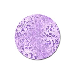 Purple Wildflowers Pattern Magnet 3  (round) by SpinnyChairDesigns