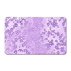 Purple Wildflowers Pattern Magnet (rectangular) by SpinnyChairDesigns