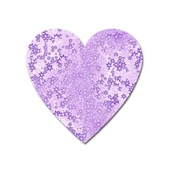 Purple Wildflowers Pattern Heart Magnet by SpinnyChairDesigns