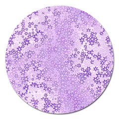 Purple Wildflowers Pattern Magnet 5  (round) by SpinnyChairDesigns