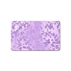 Purple Wildflowers Pattern Magnet (name Card) by SpinnyChairDesigns