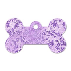 Purple Wildflowers Pattern Dog Tag Bone (one Side) by SpinnyChairDesigns