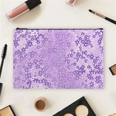 Purple Wildflowers Pattern Cosmetic Bag (large) by SpinnyChairDesigns