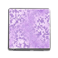 Purple Wildflowers Pattern Memory Card Reader (square 5 Slot) by SpinnyChairDesigns