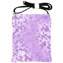 Purple Wildflowers Pattern Shoulder Sling Bag by SpinnyChairDesigns