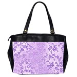 Purple Wildflowers Pattern Oversize Office Handbag (2 Sides) Back