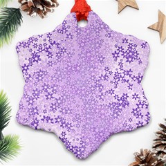 Purple Wildflowers Pattern Snowflake Ornament (two Sides) by SpinnyChairDesigns