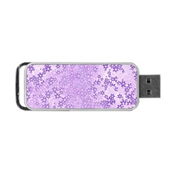 Purple Wildflowers Pattern Portable Usb Flash (one Side) by SpinnyChairDesigns