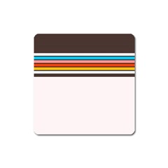 Vintage Stripes Square Magnet by tmsartbazaar