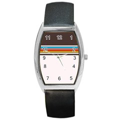 Vintage Stripes Barrel Style Metal Watch by tmsartbazaar