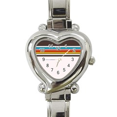 Vintage Stripes Heart Italian Charm Watch by tmsartbazaar