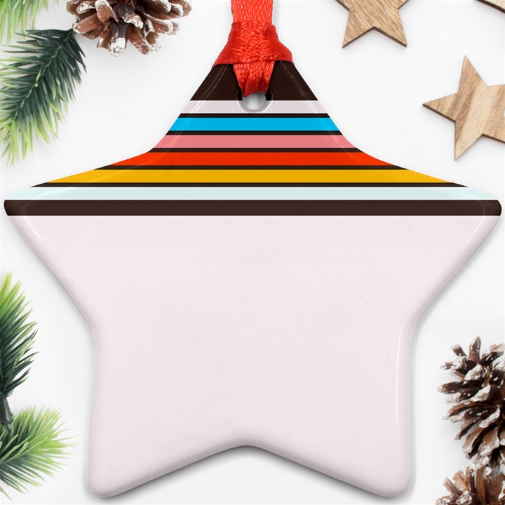 Vintage Stripes Star Ornament (Two Sides)