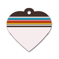 Vintage Stripes Dog Tag Heart (one Side) by tmsartbazaar