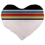 Vintage Stripes Large 19  Premium Flano Heart Shape Cushions Back