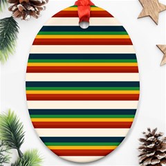 Rainbow Stripes Ornament (oval) by tmsartbazaar