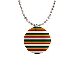 Rainbow Stripes 1  Button Necklace by tmsartbazaar