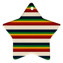 Rainbow Stripes Star Ornament (two Sides) by tmsartbazaar