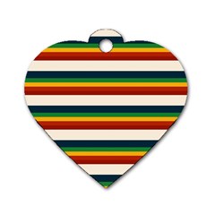 Rainbow Stripes Dog Tag Heart (one Side) by tmsartbazaar