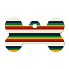 Rainbow Stripes Dog Tag Bone (two Sides) by tmsartbazaar