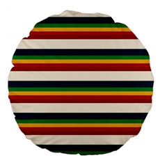 Rainbow Stripes Large 18  Premium Round Cushions by tmsartbazaar