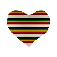 Rainbow Stripes Standard 16  Premium Heart Shape Cushions by tmsartbazaar