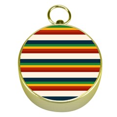 Rainbow Stripes Gold Compasses by tmsartbazaar