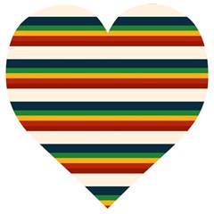 Rainbow Stripes Wooden Puzzle Heart by tmsartbazaar