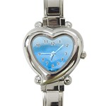 Aquamarine Heart Italian Charm Watch Front