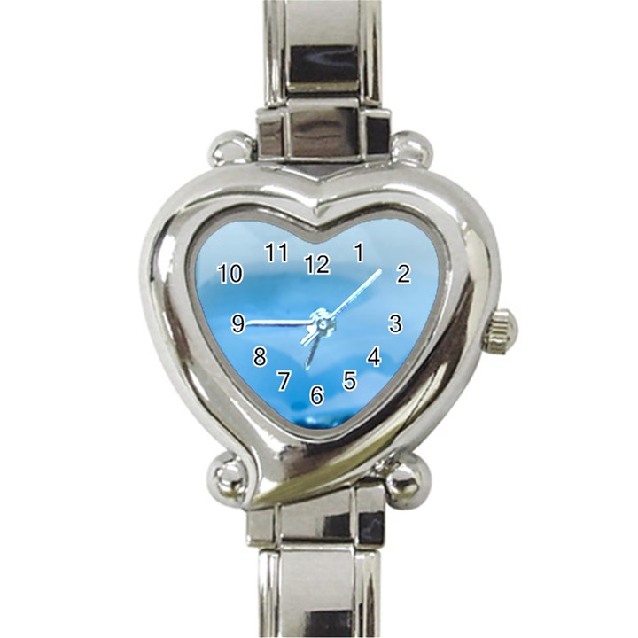 Aquamarine Heart Italian Charm Watch