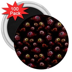 Zombie Eyes Pattern 3  Magnets (100 Pack) by SpinnyChairDesigns