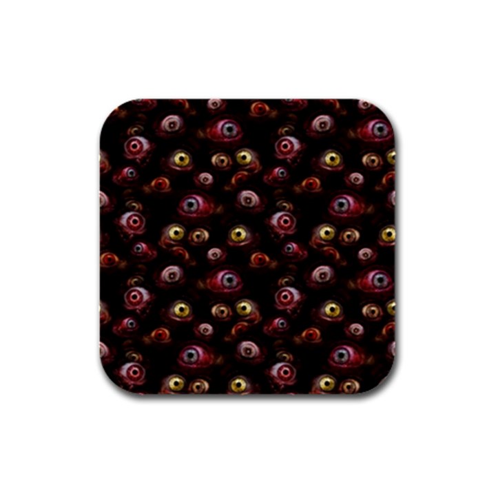 Zombie Eyes Pattern Rubber Square Coaster (4 pack) 