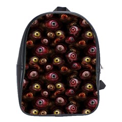 Zombie Eyes Pattern School Bag (large) by SpinnyChairDesigns