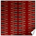 Red Grey Ikat Pattern Canvas 16  x 16  15.2 x15.41  Canvas - 1