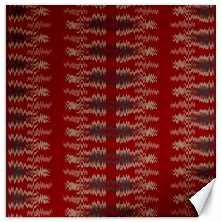 Red Grey Ikat Pattern Canvas 16  x 16 