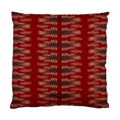 Red Grey Ikat Pattern Standard Cushion Case (One Side)