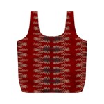 Red Grey Ikat Pattern Full Print Recycle Bag (M) Front