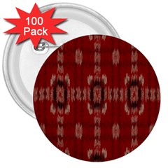 Red Grey Ikat Pattern 3  Buttons (100 Pack)  by SpinnyChairDesigns