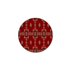 Red Grey Ikat Pattern Golf Ball Marker by SpinnyChairDesigns