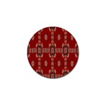 Red Grey Ikat Pattern Golf Ball Marker (10 pack) Front