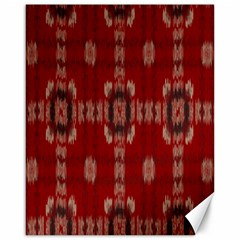 Red Grey Ikat Pattern Canvas 16  X 20  by SpinnyChairDesigns