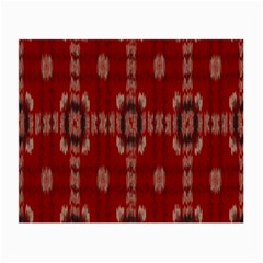 Red Grey Ikat Pattern Small Glasses Cloth (2 Sides) by SpinnyChairDesigns